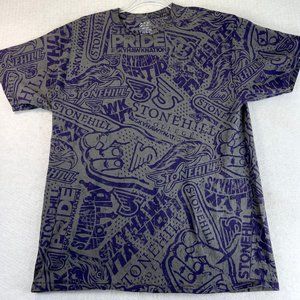 PORT & COMPANY Mens L Stonehill College Skyhawks Streetwear Allover Print Shirt